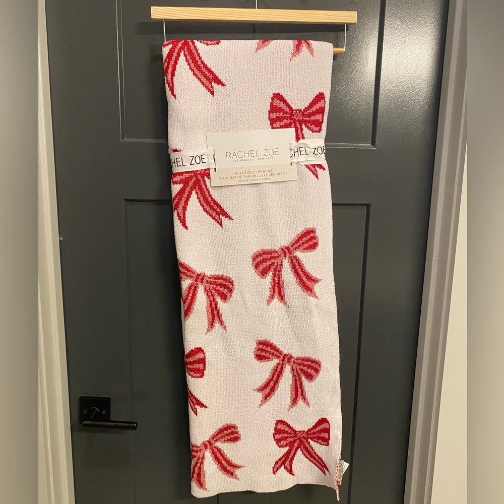 Rachel Zoe Viral Red Bow Throw Blanket